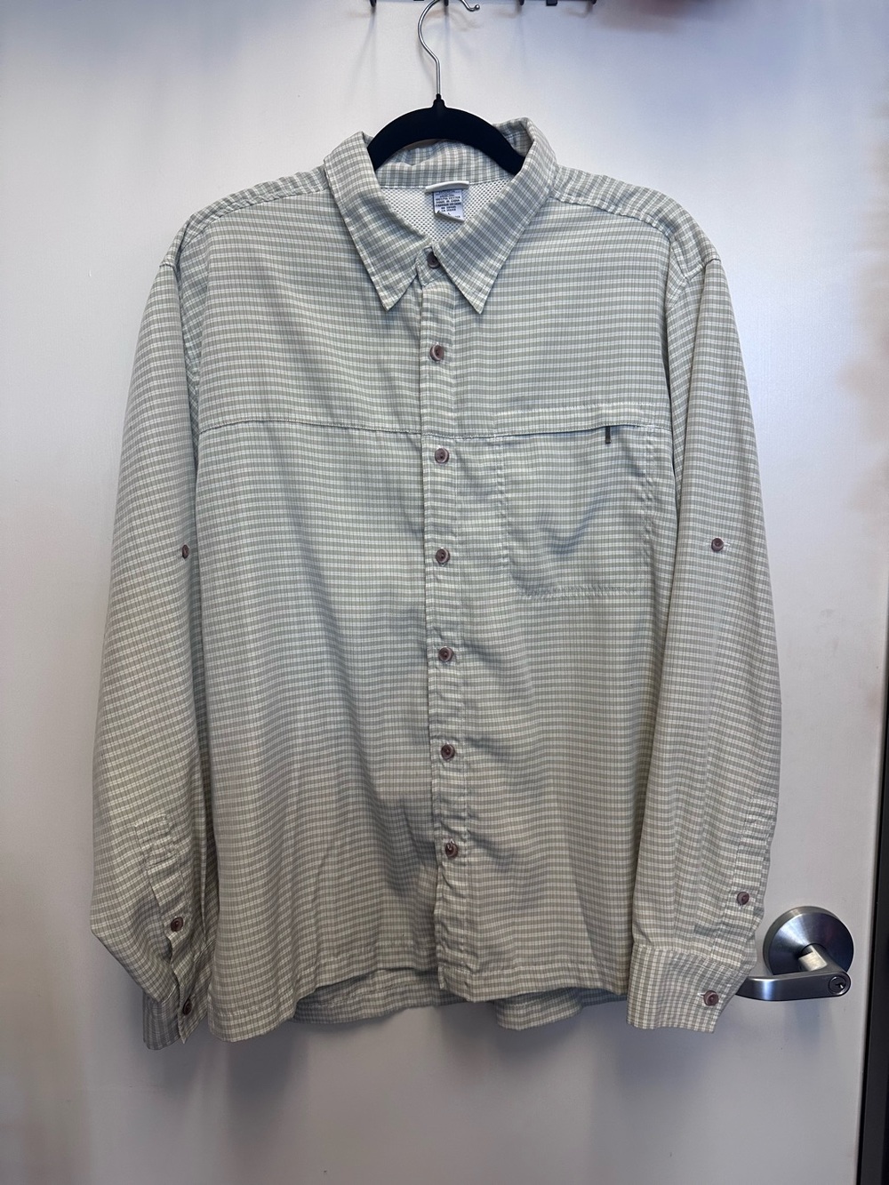 White Sierra Beige and White Plaid Short-Sleeve Shirt